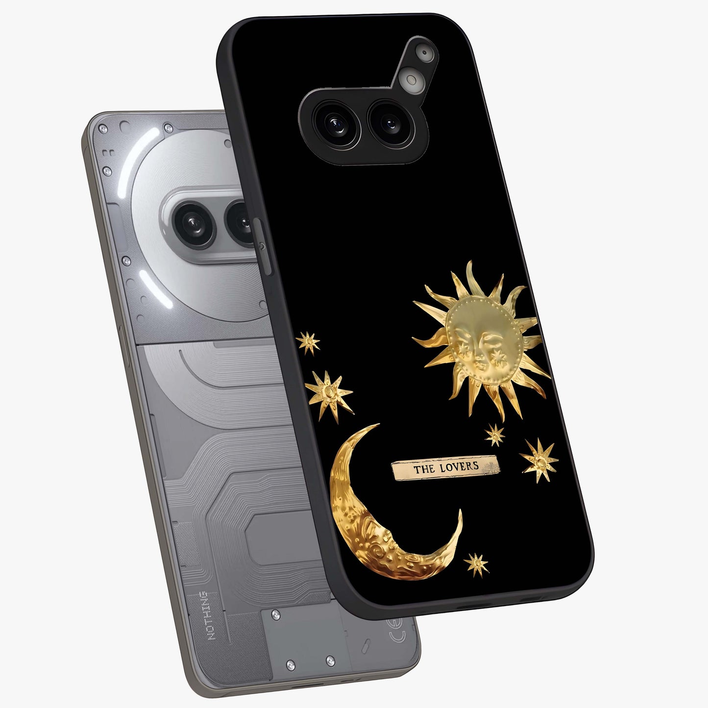 Gold Sun Blush Glass Case displayed in angled mockup highlighting radiant sun design with warm golden aesthetic.