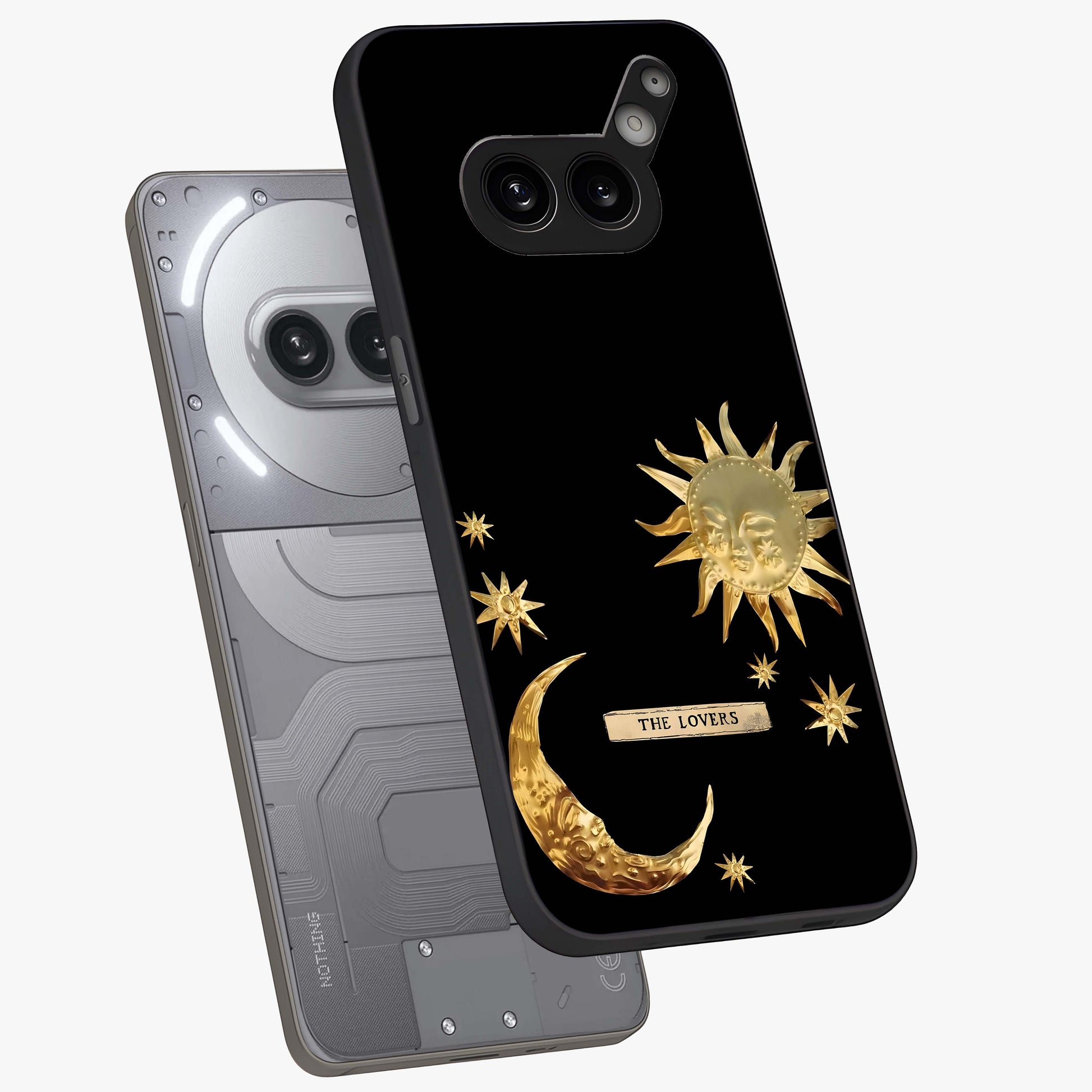Gold Sun Blush Glass Case displayed in angled mockup highlighting radiant sun design with warm golden aesthetic.