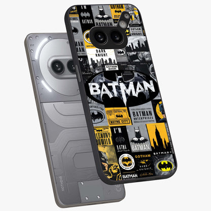 Knight Gotham Rise Glass Case displayed in angled mockup highlighting powerful knight silhouette design with dramatic aesthetic.