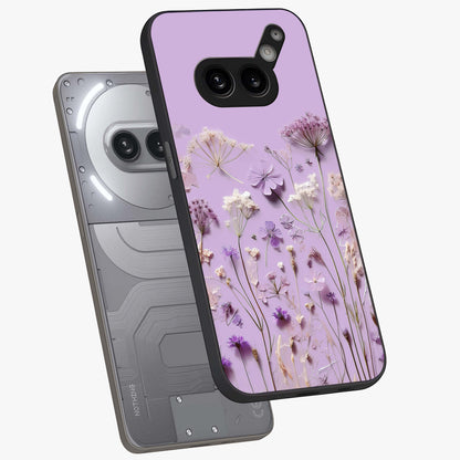 Lavender Blossom Dream Glass Case displayed in angled mockup highlighting dreamy lavender flower design with calming aesthetic style.