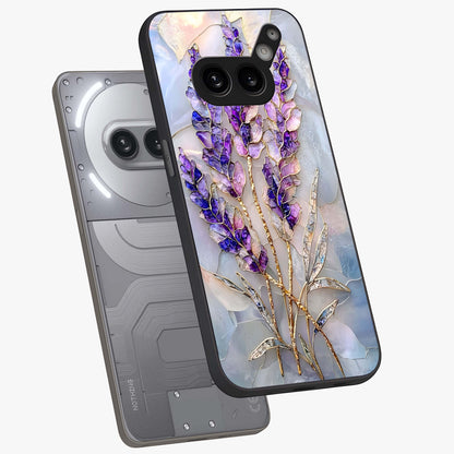 Lavender Dream Glow Glass Case displayed in angled mockup highlighting dreamy purple glow design with soft artistic style.