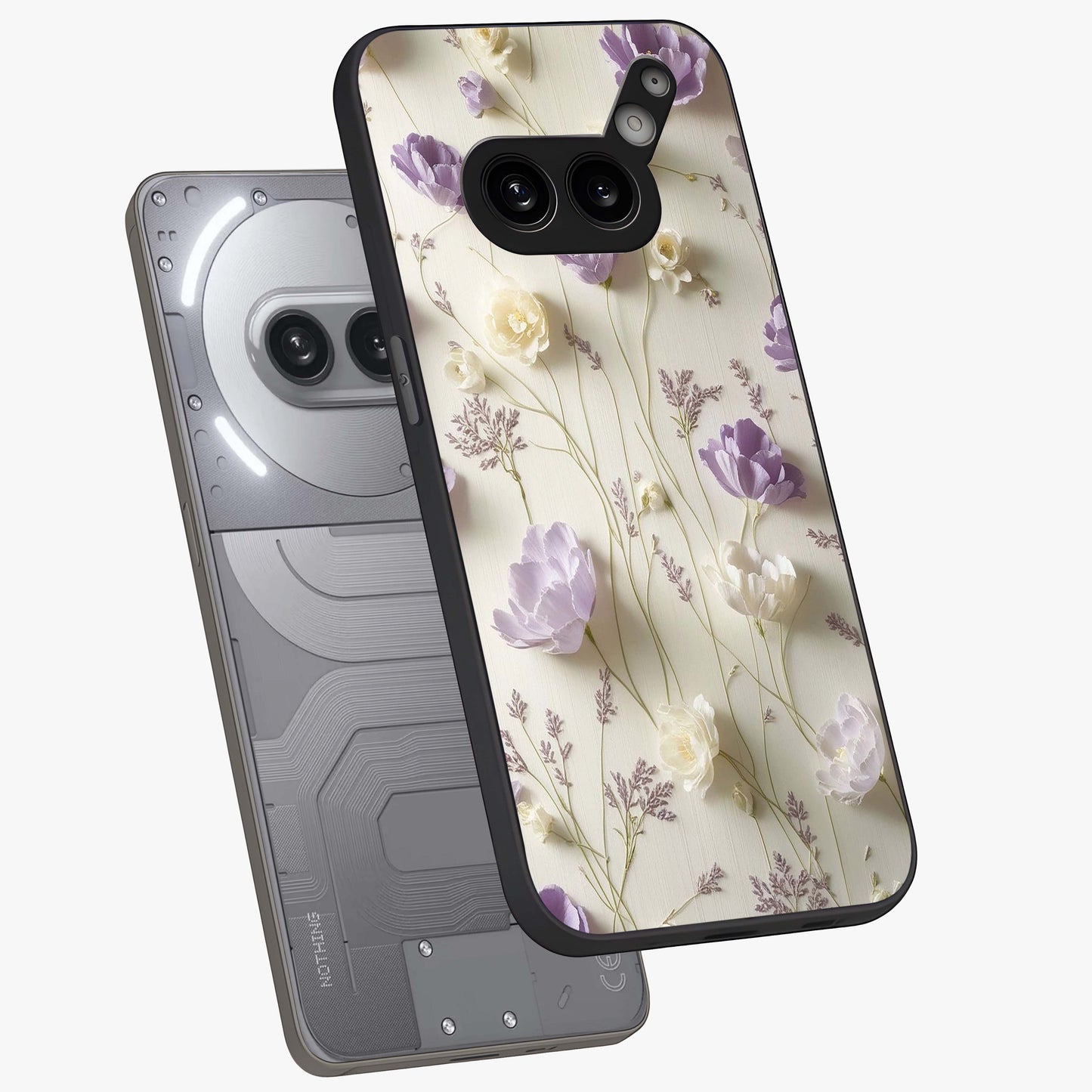Lilac Breeze Harmony Glass Case displayed in angled mockup highlighting calm lilac breeze design with soothing aesthetic style.