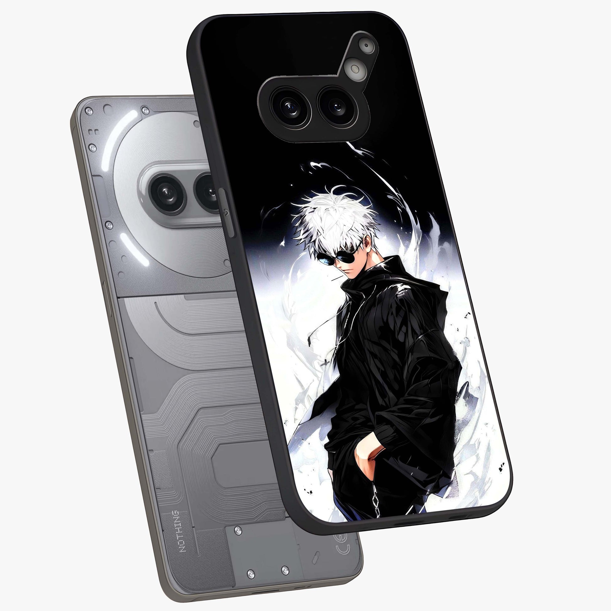 Limitless Shadow King Glass Case displayed in angled mockup highlighting dramatic dark hero design with intense aesthetic.