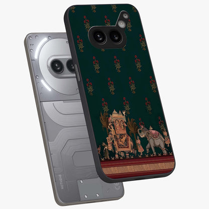 Macmerise Glass Case displayed in angled mockup highlighting trendy graphic design with sleek aesthetic style.