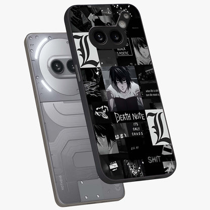 Midnight Chaos Mind Glass Case displayed in angled mockup highlighting chaotic artistic design with dramatic midnight aesthetic.