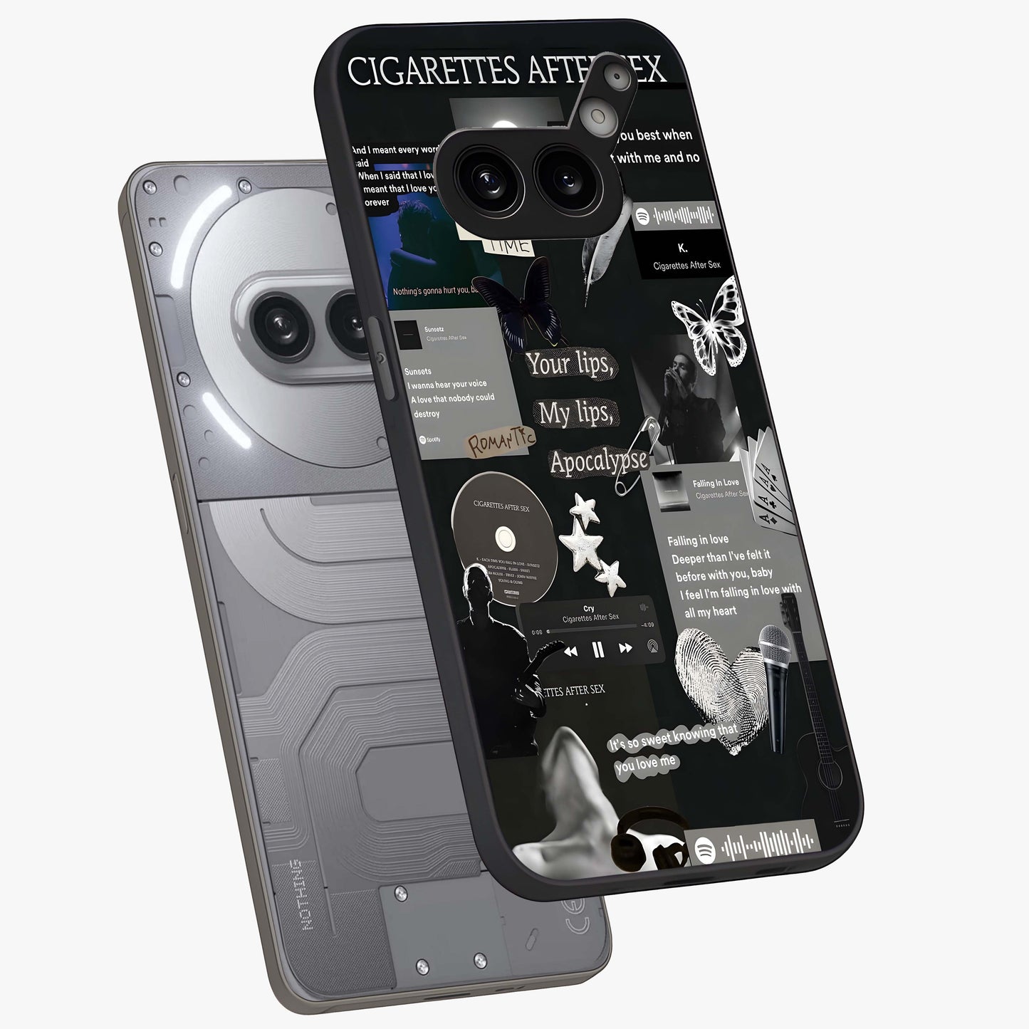 Midnight Love Echo Glass Case displayed in angled mockup highlighting elegant love inspired design with deep aesthetic style.