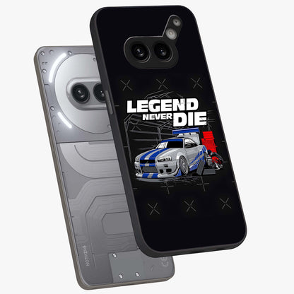 Midnight Racing Legacy Glass Case displayed in angled mockup highlighting dynamic automotive design with bold midnight aesthetic.