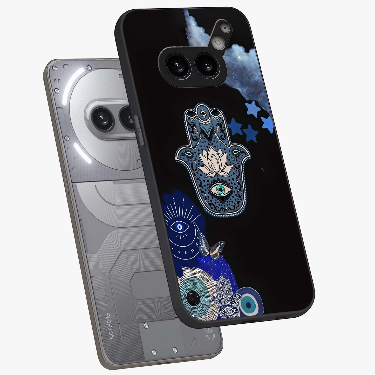 Mystic Hand Aura Glass Case displayed in angled mockup highlighting magical aura design with spiritual aesthetic style.