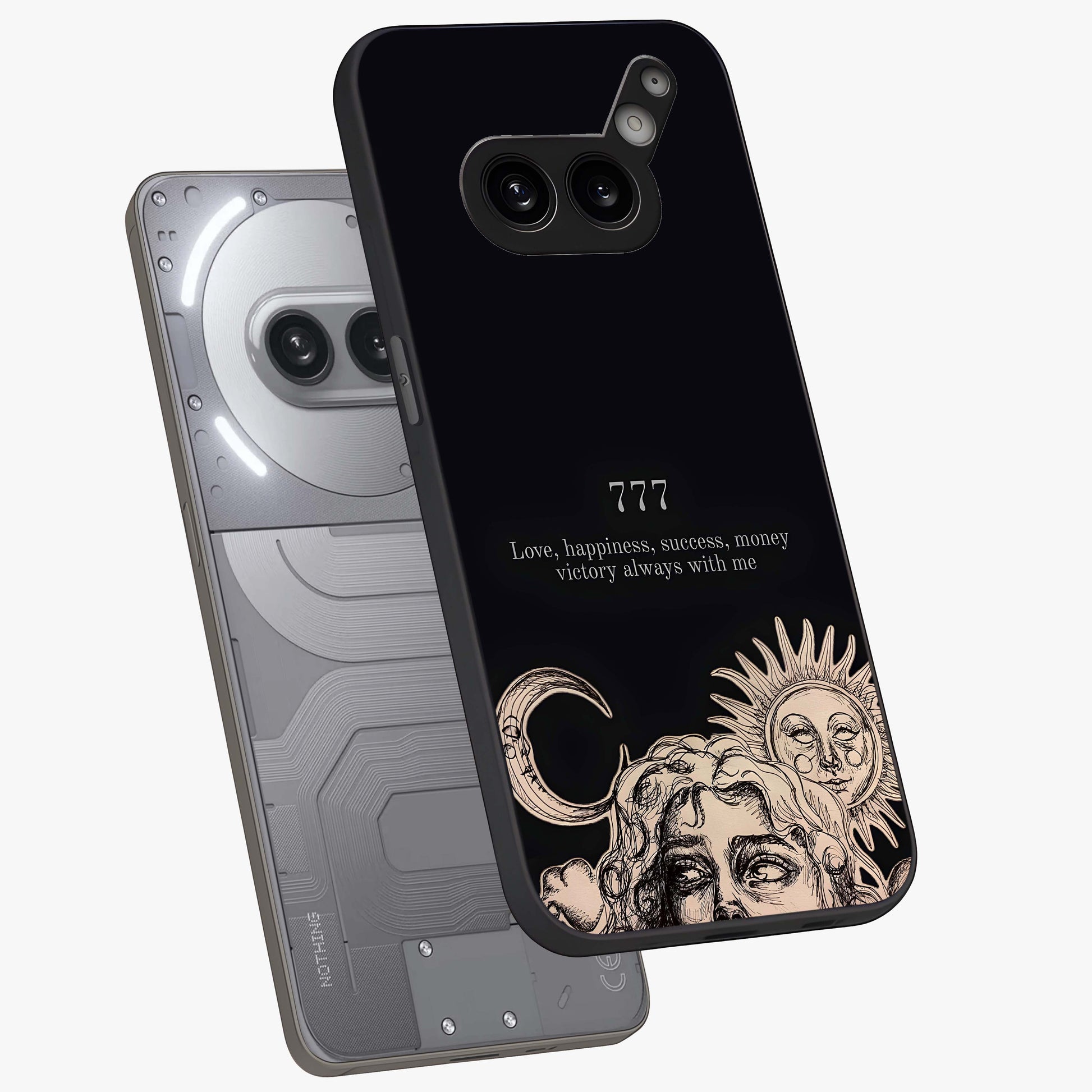 Mystic Victory Aura Glass Case displayed in angled mockup highlighting energetic aura design with bold mystical aesthetic.
