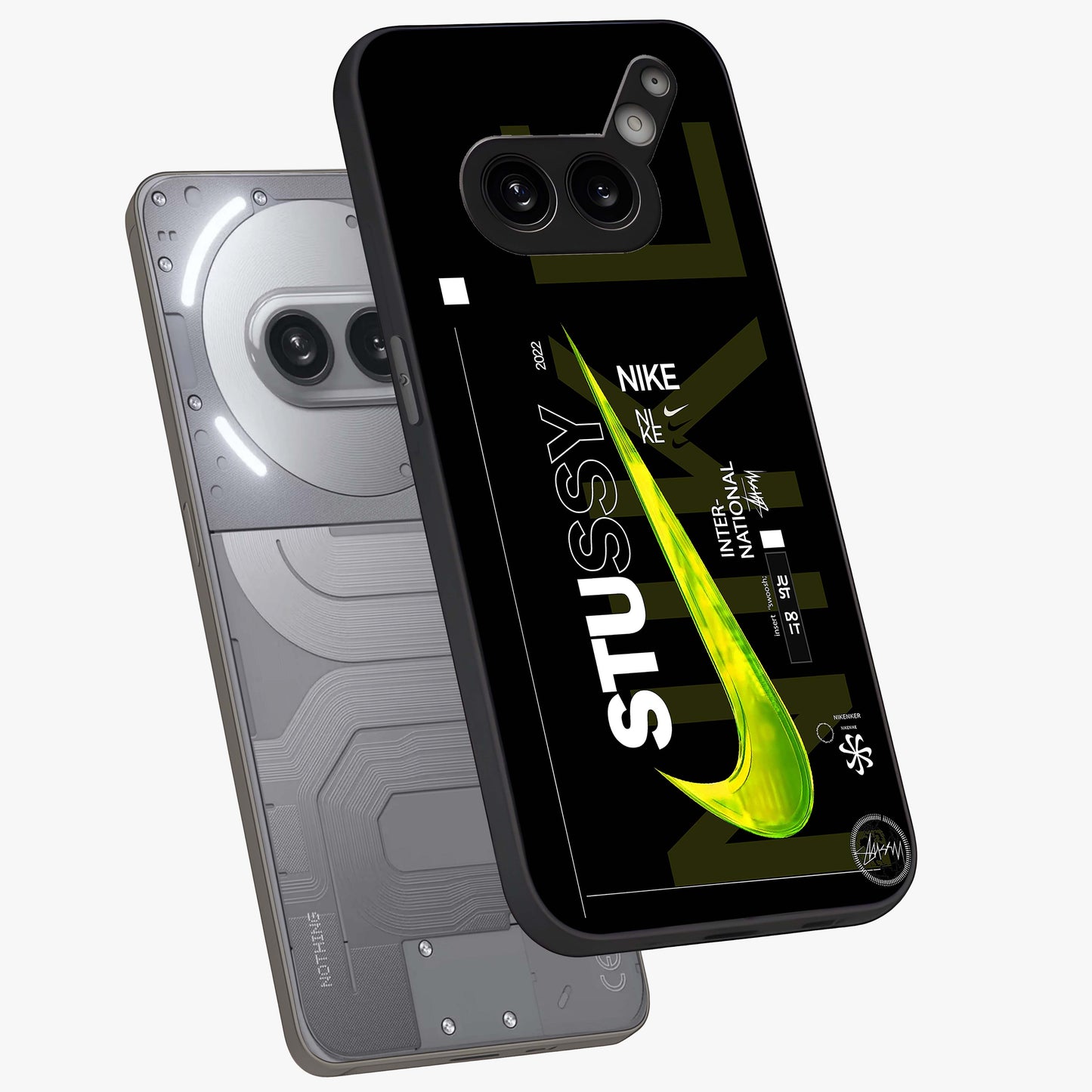 Neon Street Edition Glass Case displayed in angled mockup highlighting vibrant urban design with bold street aesthetic.
