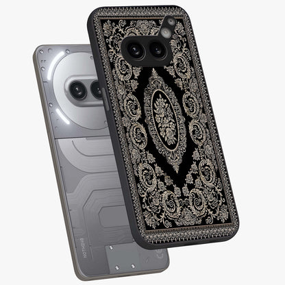 Noir Bloom Elegance Glass Case displayed in angled mockup highlighting refined flower design with stylish noir aesthetic.