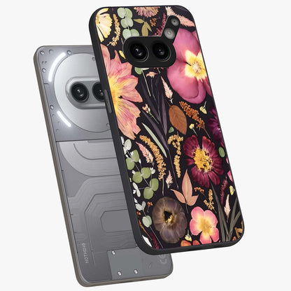 Petal Dream Tapestry Glass Case displayed in angled mockup highlighting decorative petal pattern with elegant botanical aesthetic.