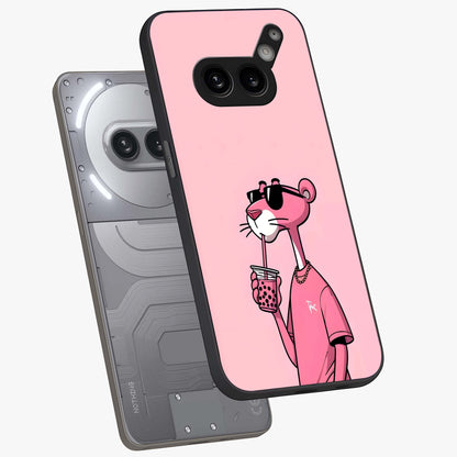 Pink Panther Glass Case displayed in angled mockup highlighting playful cartoon character design with vibrant pink aesthetic.