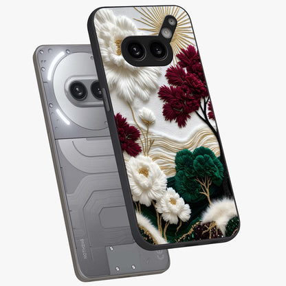 Radiant Bloom Elegance Glass Case displayed in angled mockup highlighting graceful floral design with radiant aesthetic style.