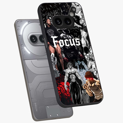 Relentless Power Focus Glass Case displayed in angled mockup highlighting bold statement design with modern aesthetic style.