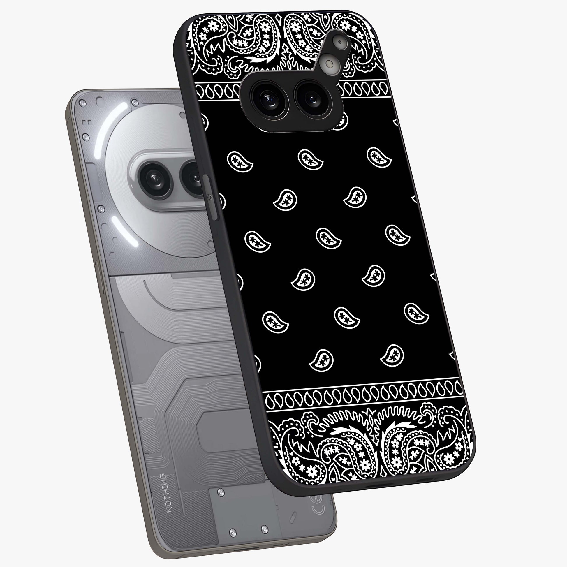 Retro Rebel Threads Glass Case displayed in angled mockup highlighting retro inspired graphic design with rebellious aesthetic.