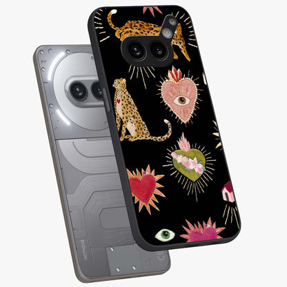 Sacred Jungle Heart Glass Case displayed in angled mockup highlighting lush tropical design with natural aesthetic style.