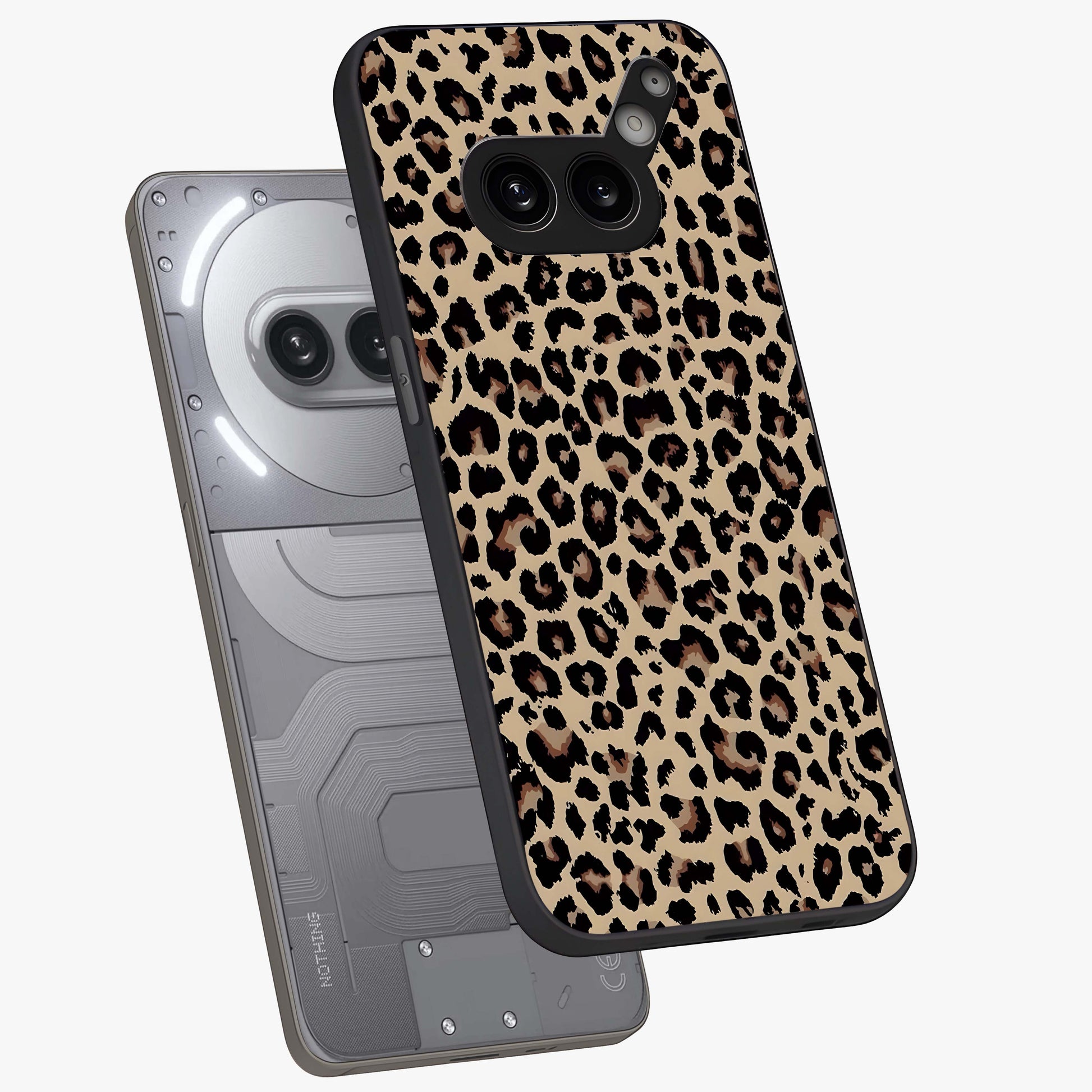 Savage Chic Pattern Glass Case displayed in angled mockup highlighting bold fashion inspired design with chic aesthetic.