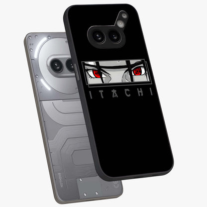 Scarlet Gaze Dominance Glass Case displayed in angled mockup highlighting intense visual design with bold scarlet aesthetic.
