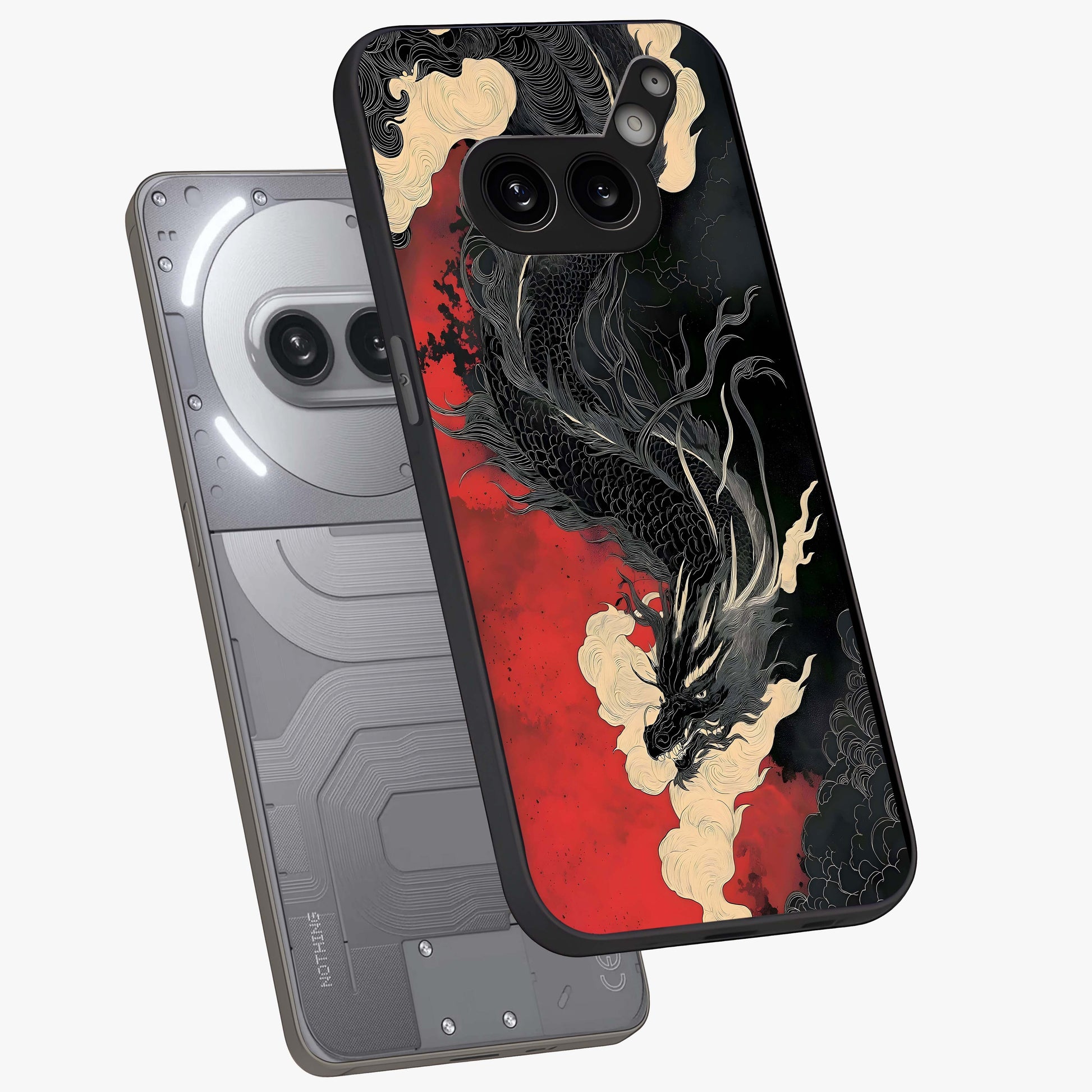 Shadow Dragon Fury Glass Case displayed in angled mockup highlighting powerful dragon illustration with dark fantasy aesthetic.
