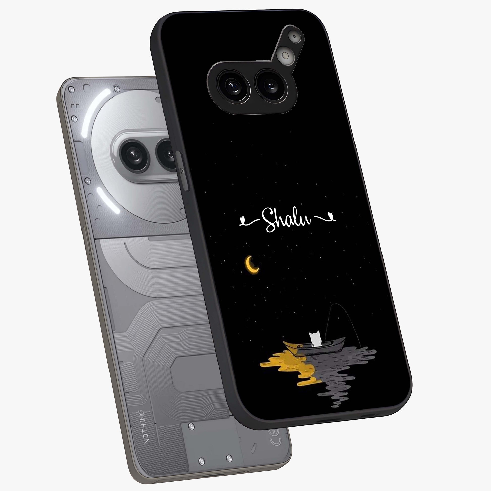 Silent Night Row Glass Case displayed in angled mockup highlighting peaceful evening design with dreamy night aesthetic.