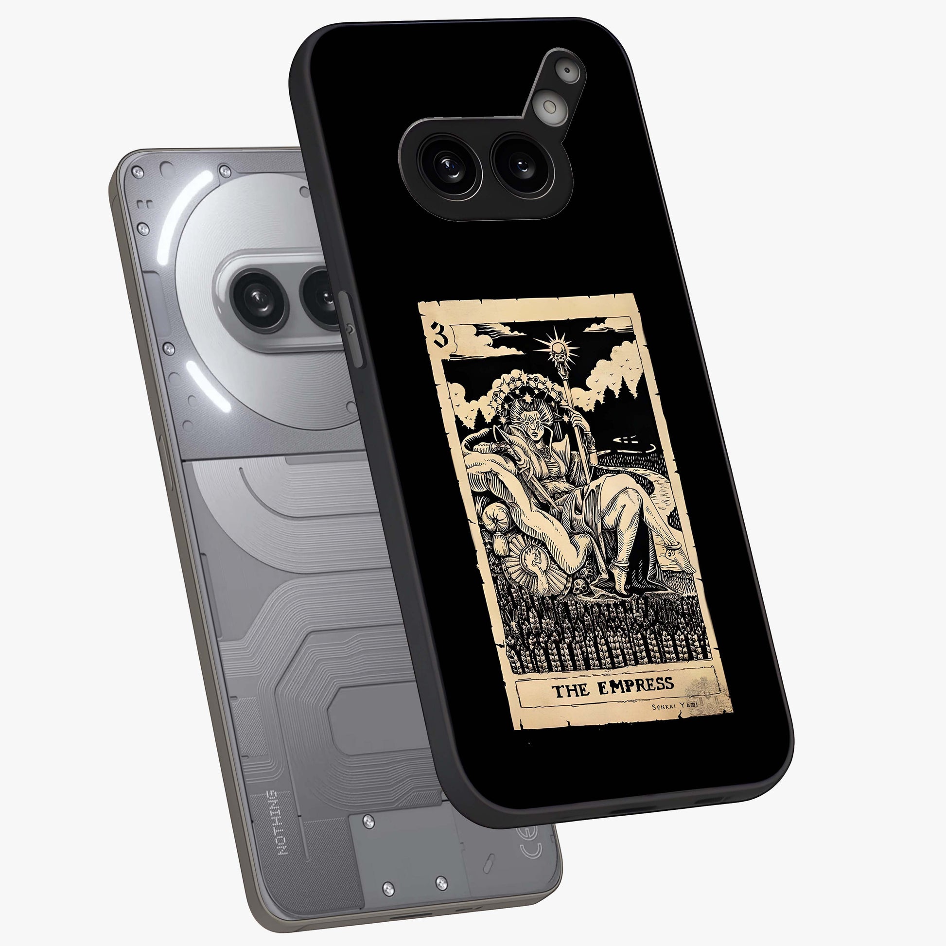 The Empress Glass Case displayed in angled mockup highlighting elegant royal design with majestic aesthetic style.
