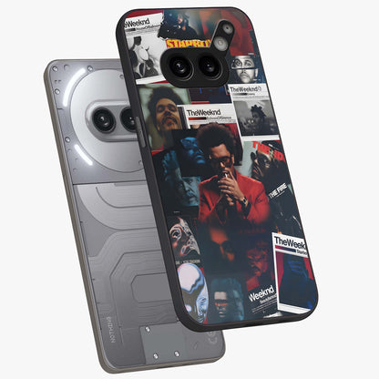 The Weeknd Glass Case displayed in angled mockup highlighting stylish pop culture inspired design with modern aesthetic.