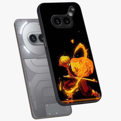 Thunder Flame Execution Glass Case displayed in angled mockup highlighting dramatic fire themed design with intense fantasy aesthetic.