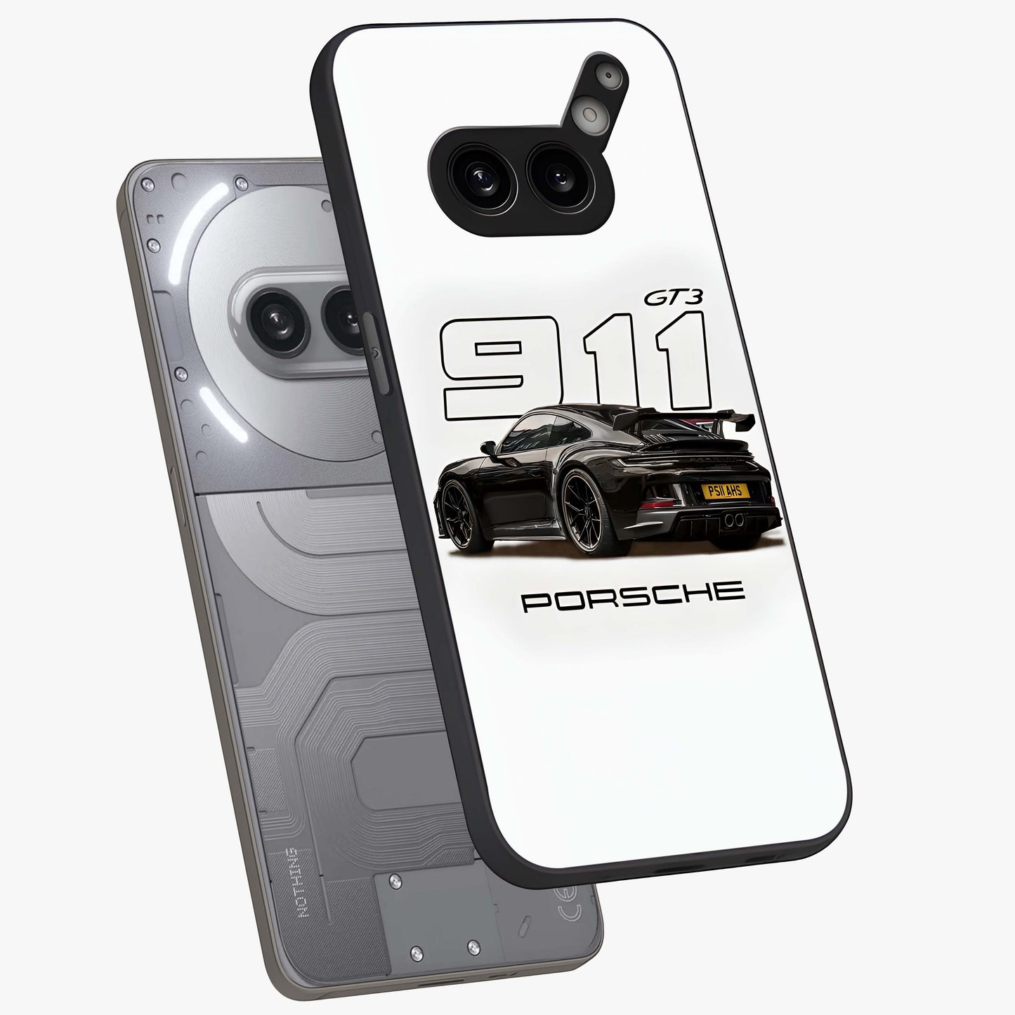 Turbo Legacy Icon Glass Case displayed in angled mockup highlighting dynamic automotive design with performance aesthetic.