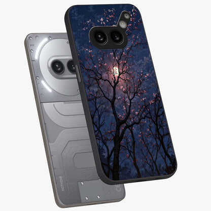 Twilight Sakura Serenade Glass Case displayed in angled mockup highlighting delicate sakura flower design with dreamy aesthetic.