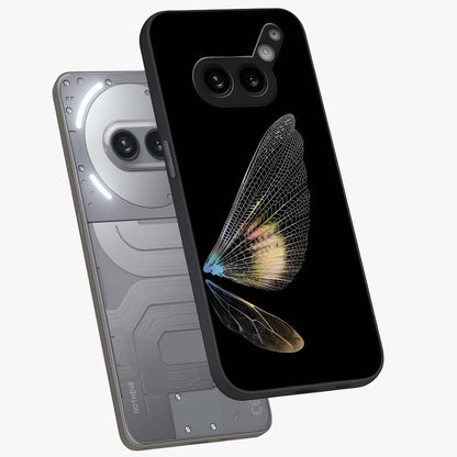 Whispers Of Wings Glass Case displayed in angled mockup highlighting soft feather design with celestial aesthetic style.