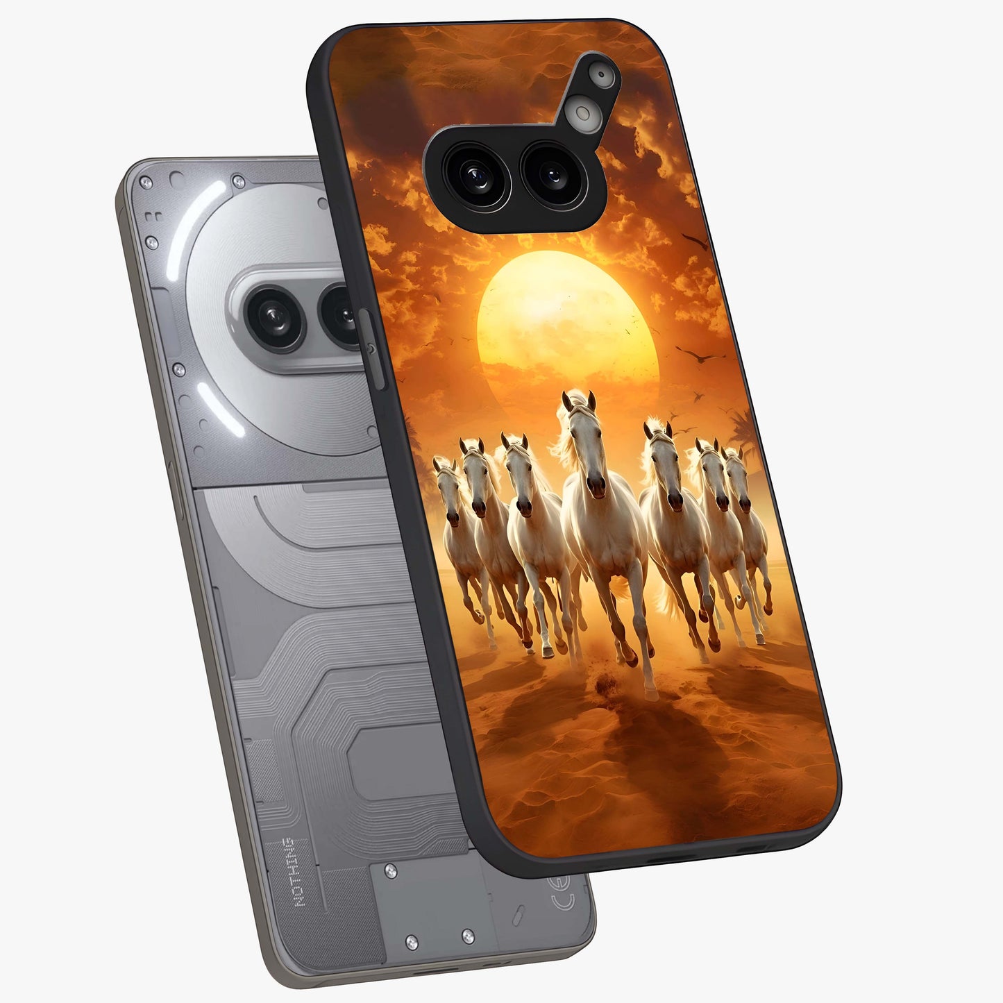 Wild Sunset Majesty Glass Case displayed in angled mockup highlighting vibrant sunset sky design with scenic aesthetic.