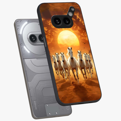 Wild Sunset Majesty Glass Case displayed in angled mockup highlighting vibrant sunset sky design with scenic aesthetic.