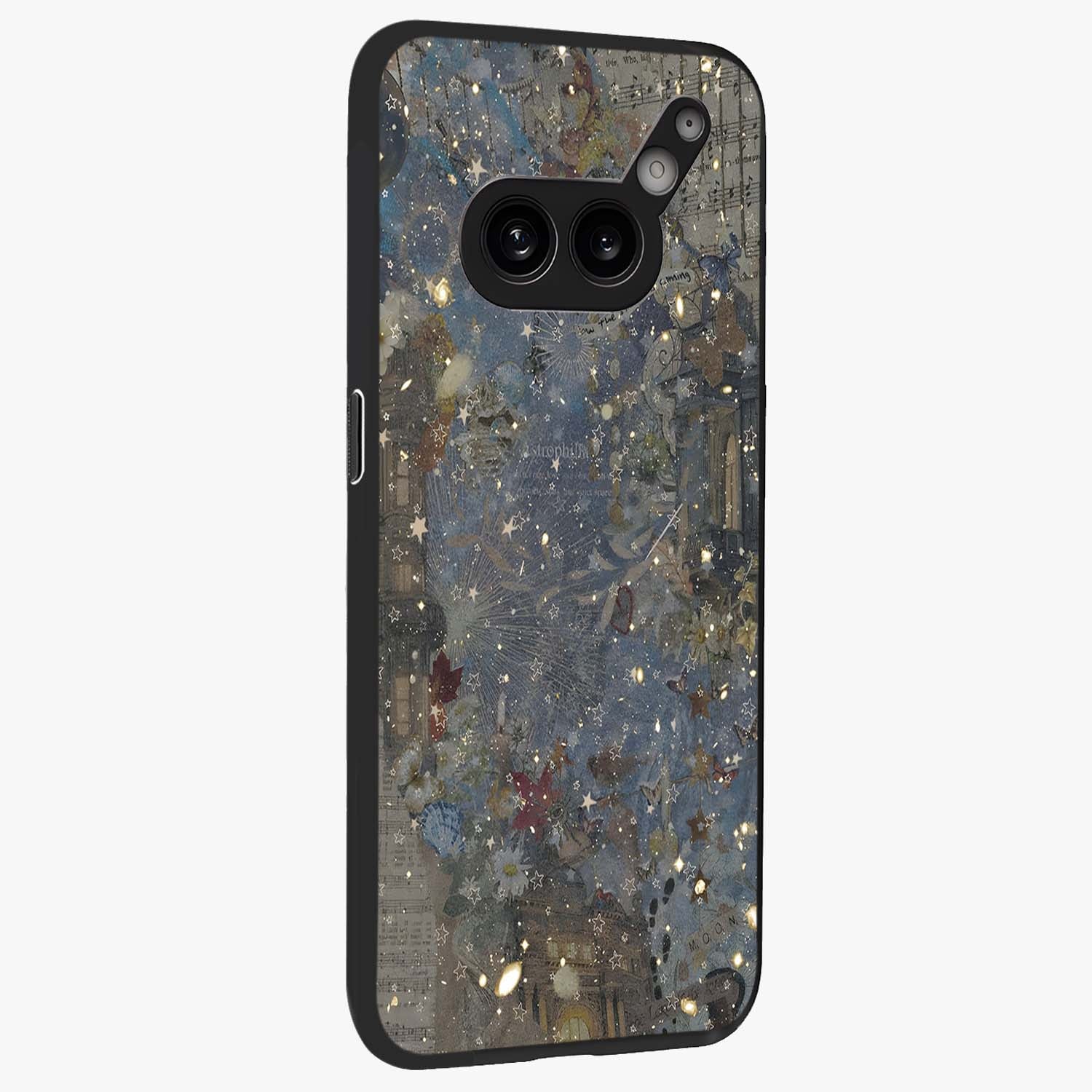 Aesthetic Astrolophia Glass Case upright view showcasing soft aesthetic theme with stylish modern look.