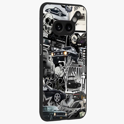 Aesthetic Dark Love Glass Case upright view showcasing dramatic romantic artwork with modern aesthetic style.