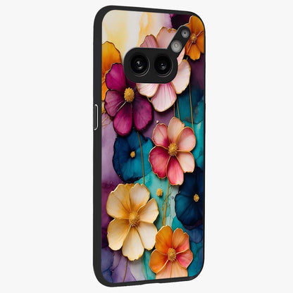 Artlyn Grace Flower Pattern Glass Case upright view showcasing graceful floral artwork with aesthetic botanical style.