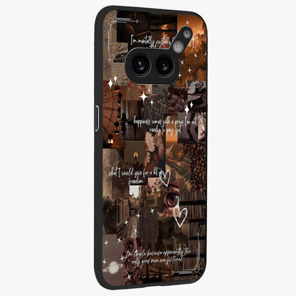 Bittersweet Aesthetic Chaos Glass Case upright view showcasing bold artistic chaos design with modern aesthetic style.
