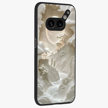 Celestial Origami Glass Case upright view showcasing creative origami artwork with modern celestial style.