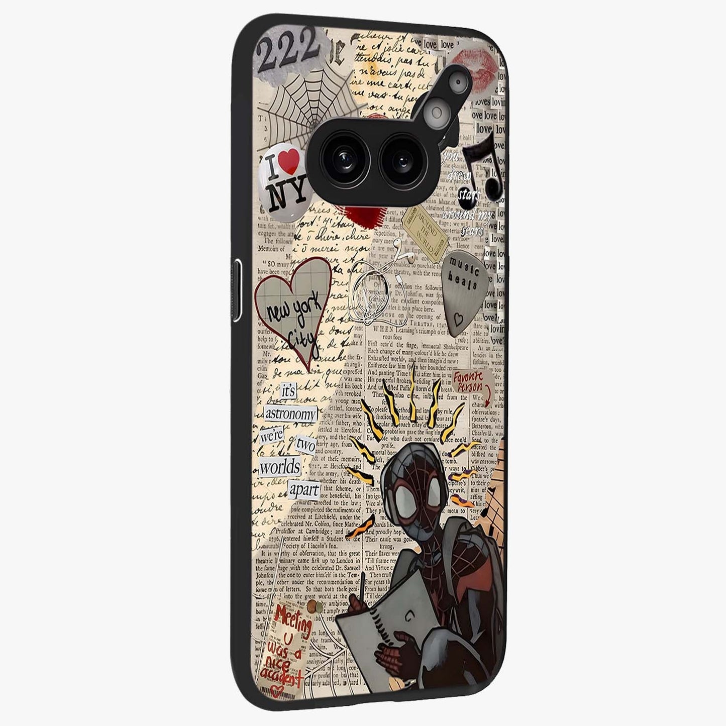 City Dream Sketch Glass Case upright view showcasing urban skyline artwork with stylish hand drawn design.