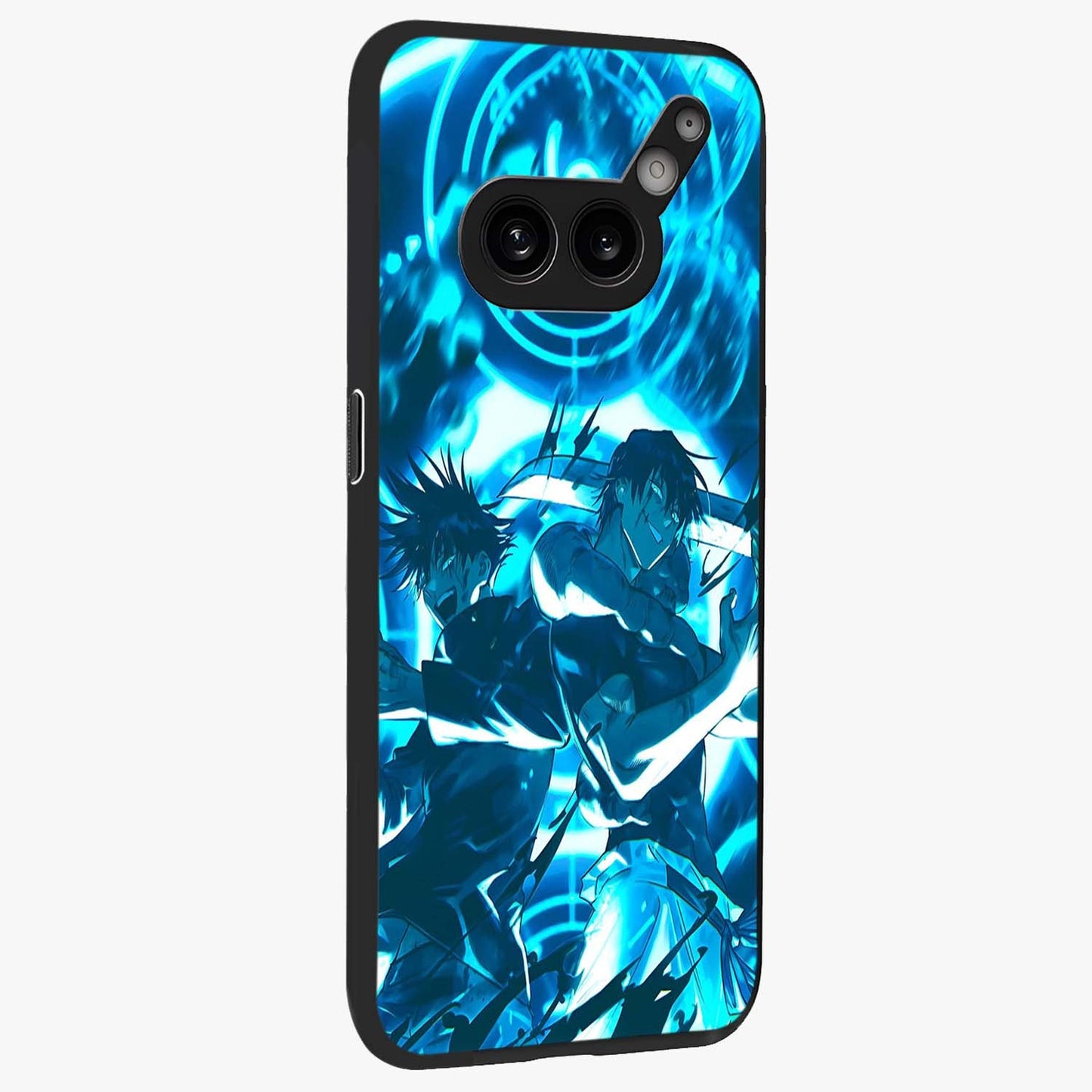 Cursed Energy Clash Glass Case upright view showcasing dramatic clash artwork with bold supernatural theme.