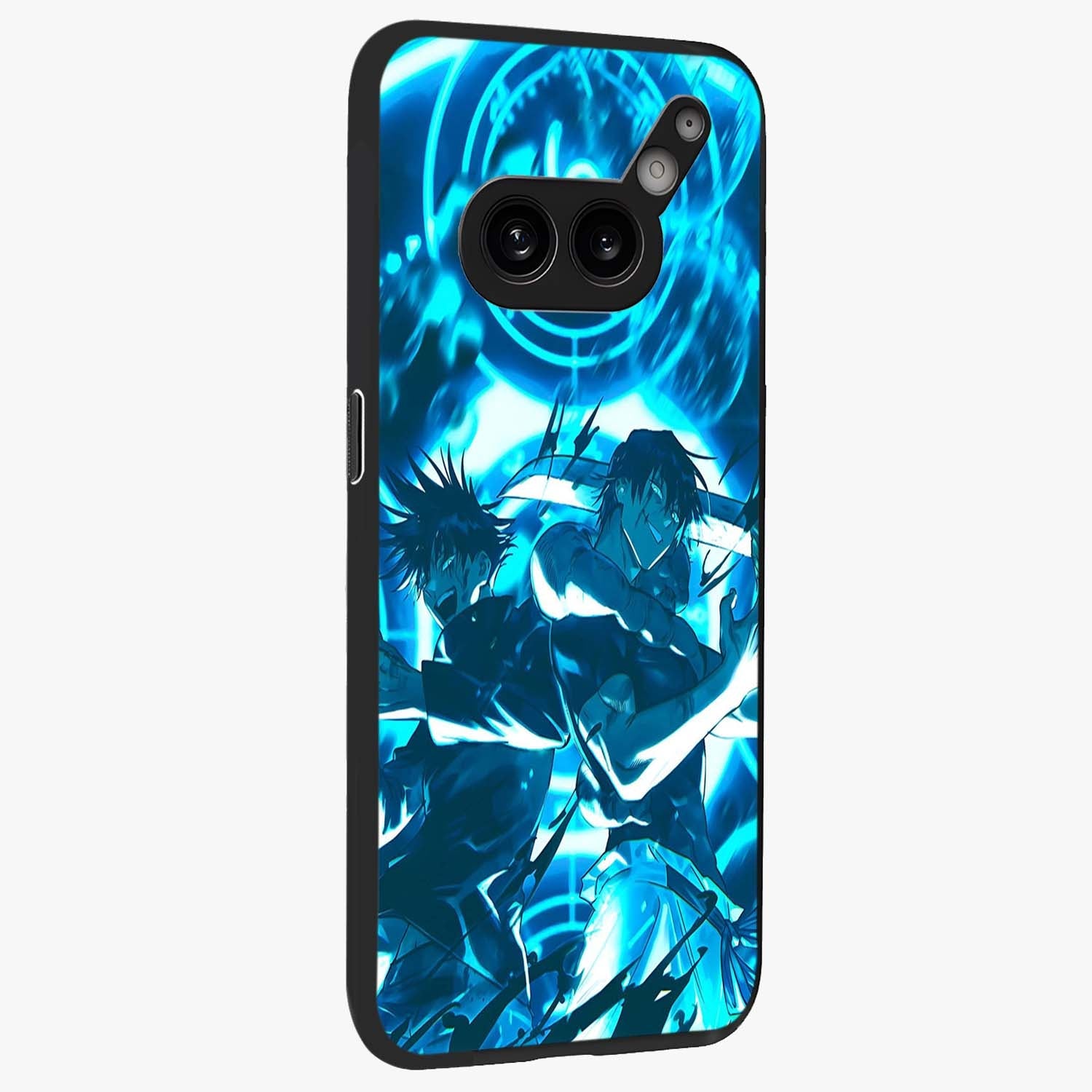 Cursed Energy Clash Glass Case upright view showcasing dramatic clash artwork with bold supernatural theme.
