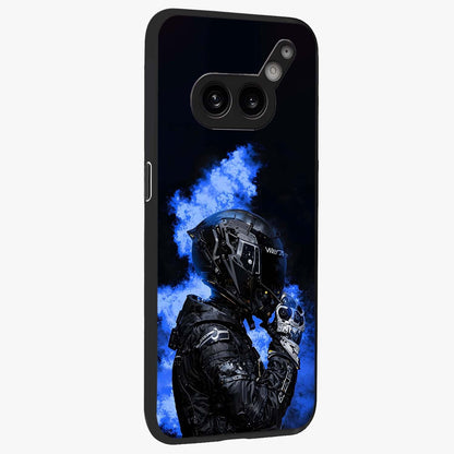 Cyber Sentinel Protocol Glass Case upright view showcasing advanced cyber sentinel artwork with futuristic tech theme.