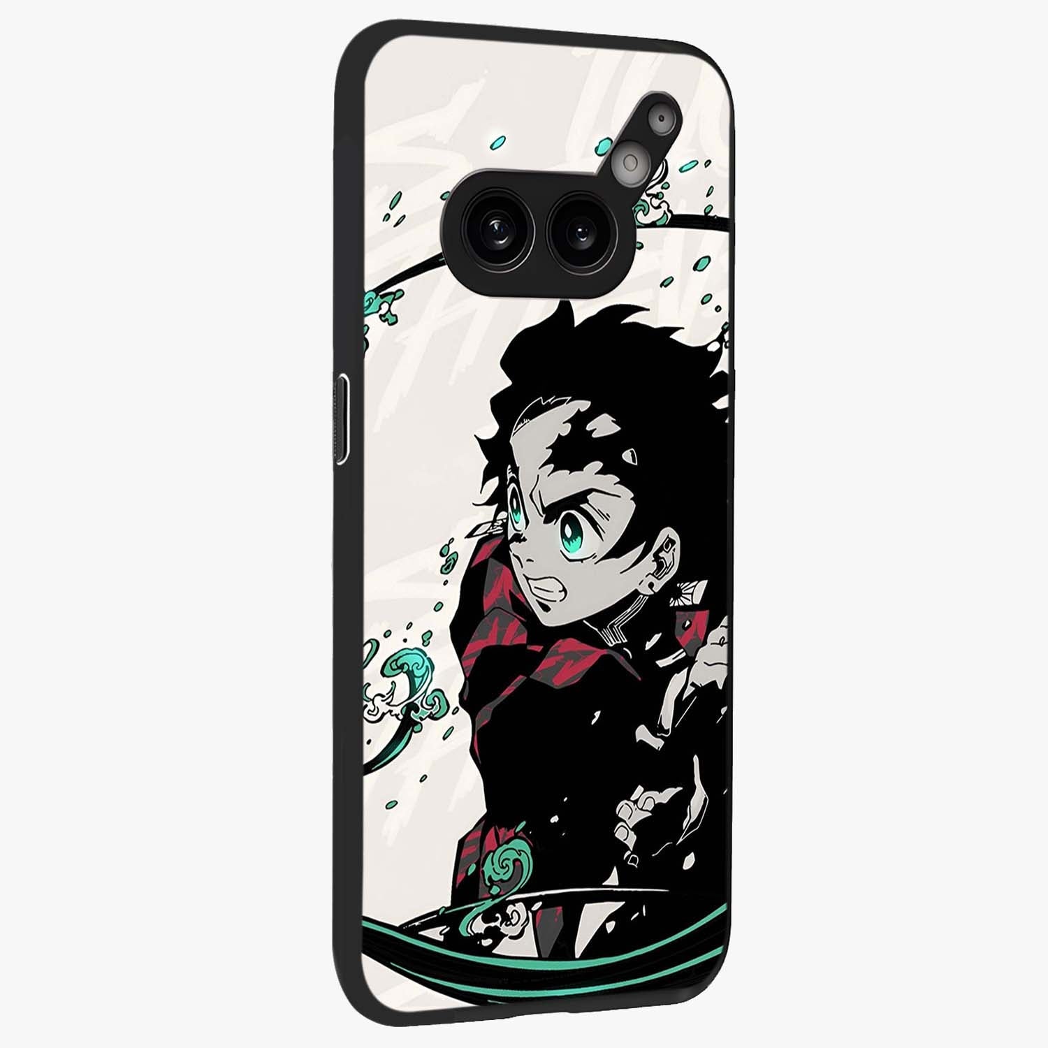 Demon Slayer Glass Case upright view showcasing powerful anime artwork with intense warrior theme.