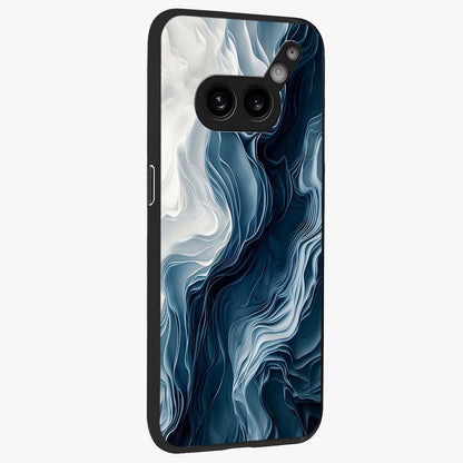 Ethereal Paper Marble Glass Case upright view showcasing smooth marble artwork with refined minimalist theme.
