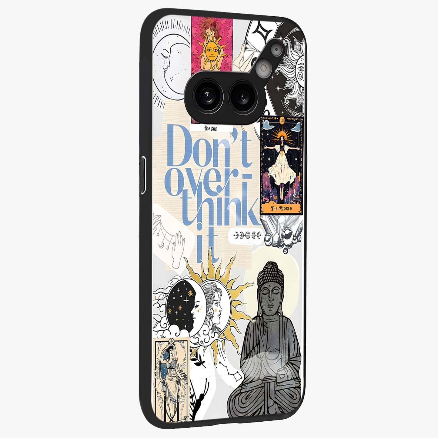 Ethereal Thoughts Glass Case upright view showcasing delicate artistic composition with peaceful dreamy theme.