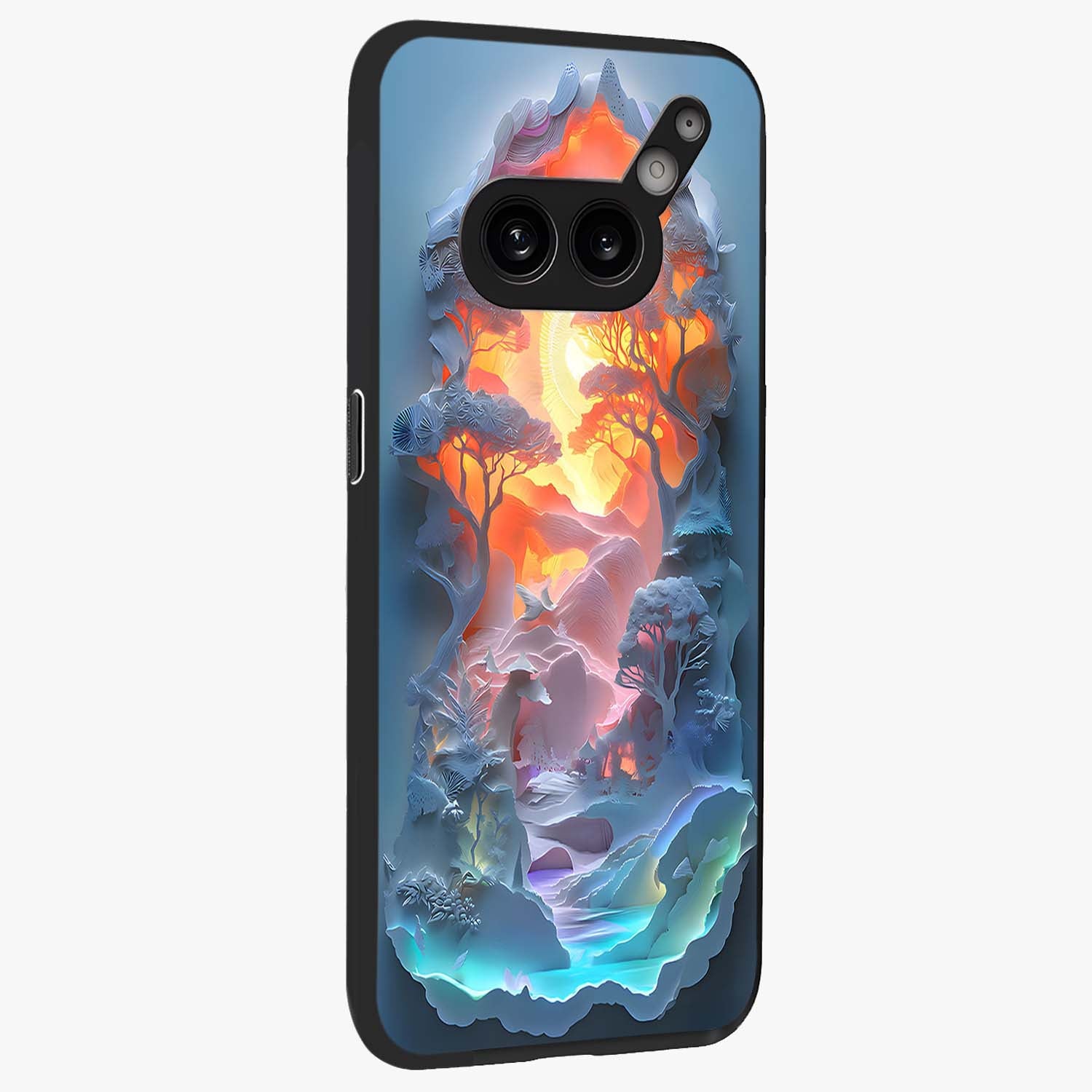 Glow Forest Portal Glass Case upright view showcasing enchanted forest portal artwork with fantasy nature theme.