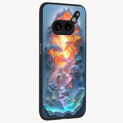 Glow Forest Portal Glass Case upright view showcasing enchanted forest portal artwork with fantasy nature theme.
