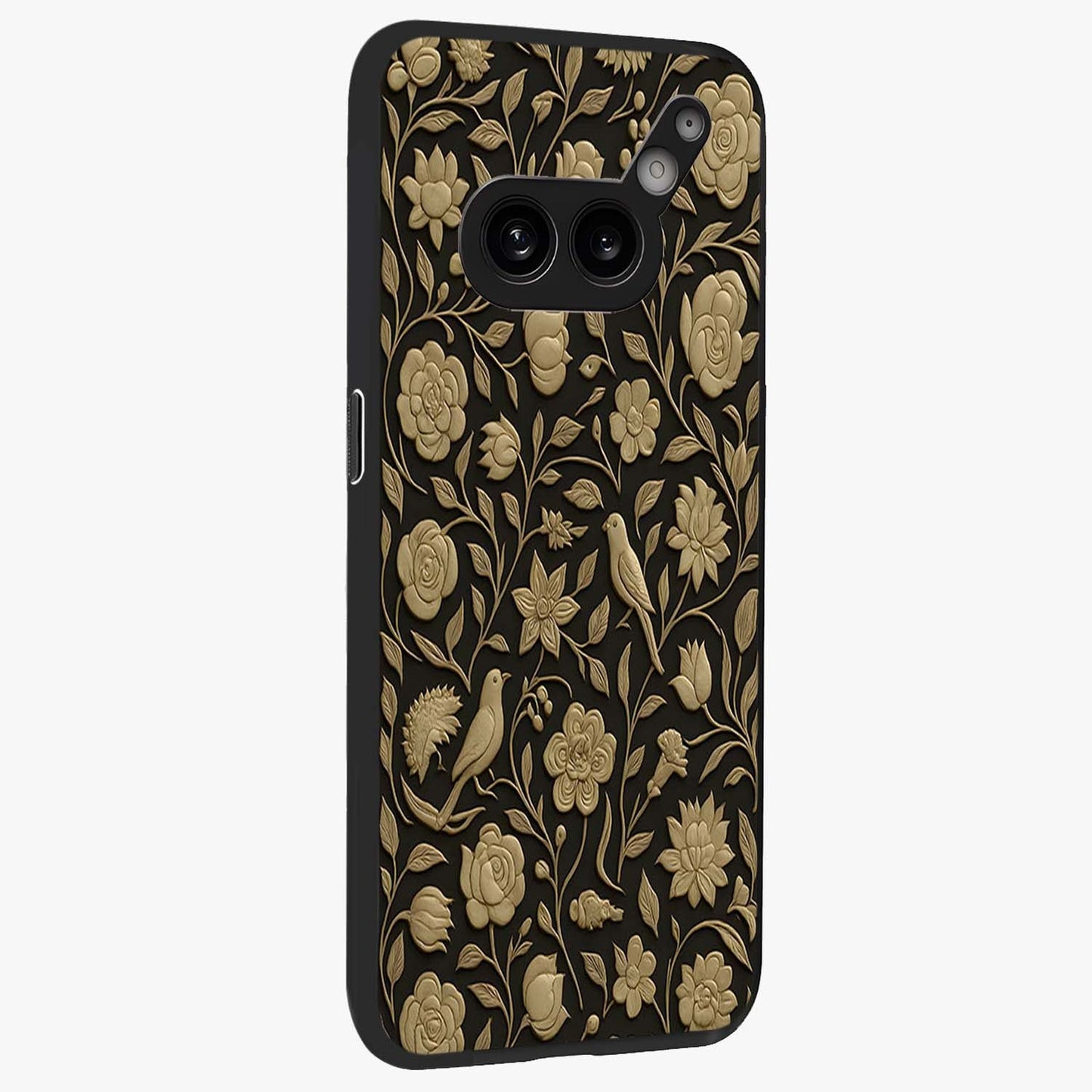 Golden Evil Eye Mandala Glass Case upright view showcasing decorative evil eye mandala artwork with spiritual aesthetic style.