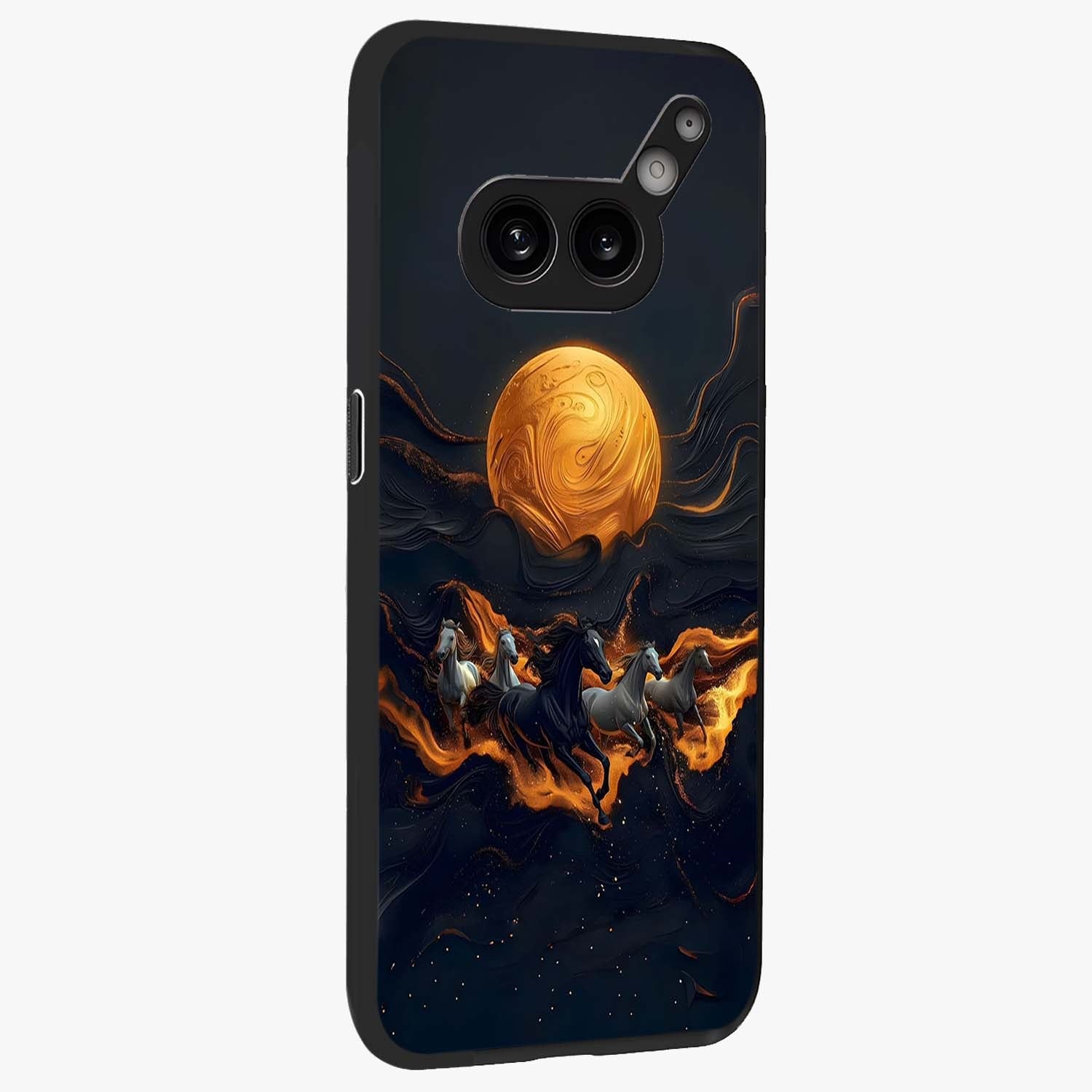 Golden Royal Heritage Glass Case upright view showcasing elegant royal artwork with classic heritage theme.