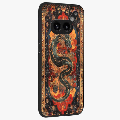 Inferno Dragon Soul Glass Case upright view showcasing intense dragon artwork with fantasy fire theme.